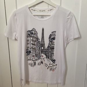 Karl Lagergeld Paris tshirt white XS with print